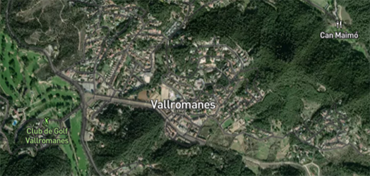 Plano de delimitación de urbanizaciones, núcleos de población, instalaciones y edificaciones de Vallromanes.