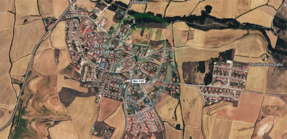 Autorización de uso provisional de suelo urbano no consolidado para una vivienda unifamiliar en la parcela catastral 09023A516051920000SR, «Los Pradillos», en Villanueva Matamala, en el término municipal de Arcos de la Llana (Burgos).